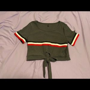Crop top tie front